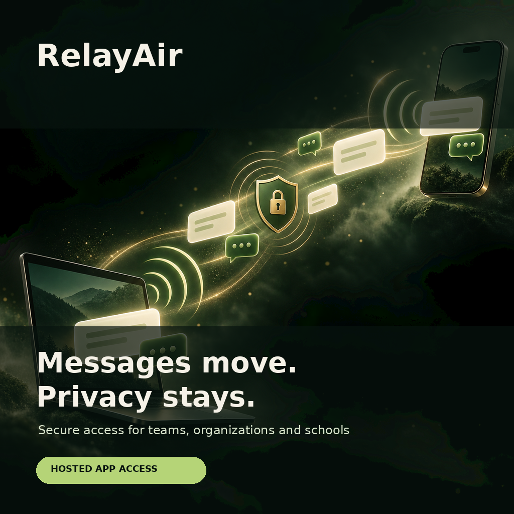 Secure RelayAir messages traveling between a laptop and phone
